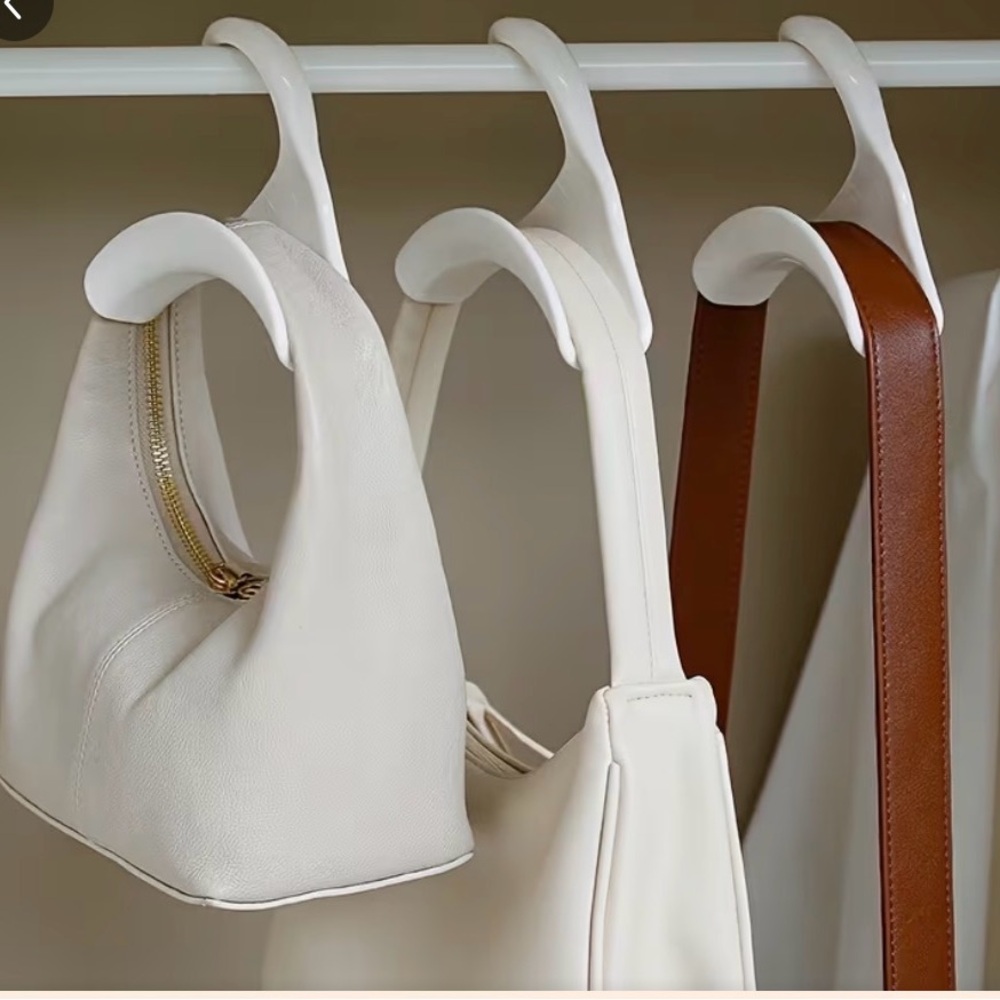 Sleek White Handbag Hangers.  Set of Five